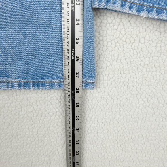 Levis 501 Jeans Womens 28 Blue Distressed  Button Fly High Rise Medium Wash - Picture 9 of 13